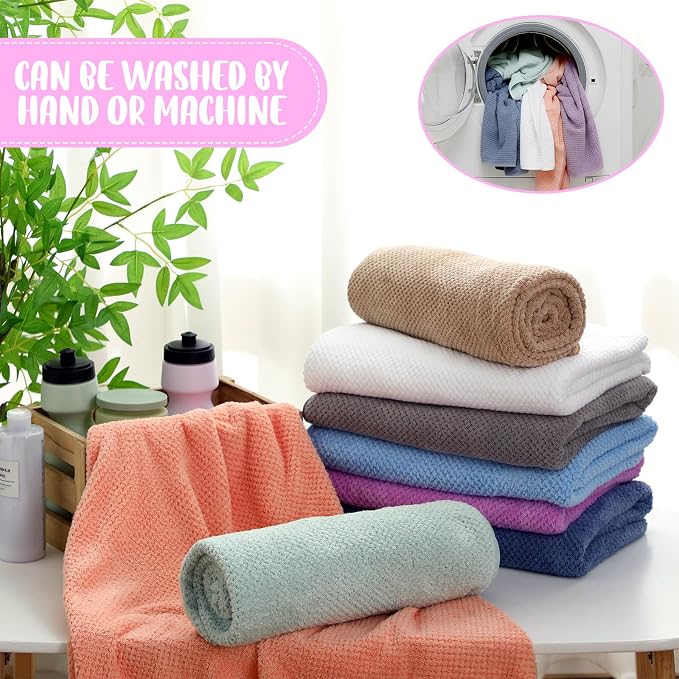 SmoothNovelty 16 Pack Microfiber Bath Towels Bulk 27'' x 60'' Oversized Size - Image 4