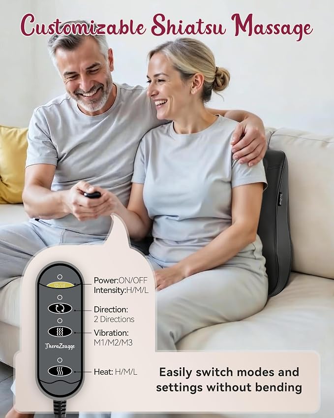 Back Massager for Pain Relief Deep Tissue, Kneading Shiatsu Neck and Back - Image 6