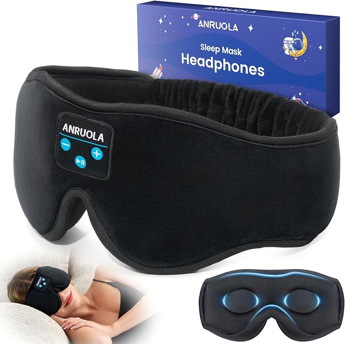 3D Sleep Mask with Bluetooth 5.4 Headphones by ANRUOLA