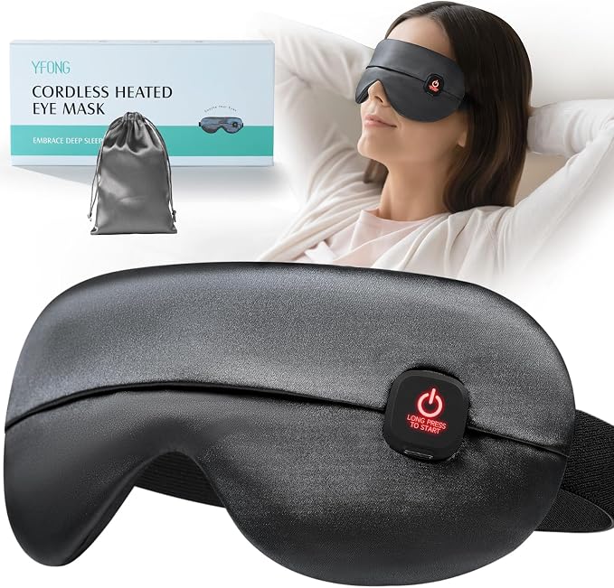 YFONG Cordless Heated Eye Mask for Dry Eyes, Warm Eye Compress for Stye by YFONG