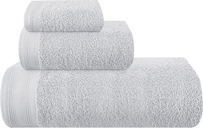 Ultra Soft 3 Pack Cotton Towel Set, Contains a Bath Towels 28x55 inch, a Hand by Unknown