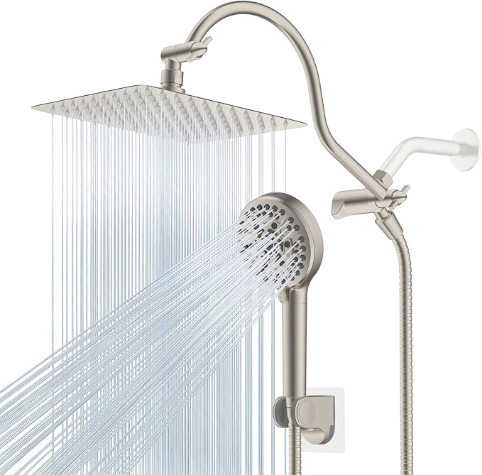 Hibbent All Metal CUPC Certified Shower Head, Handheld Showerhead Combo by Hibbent