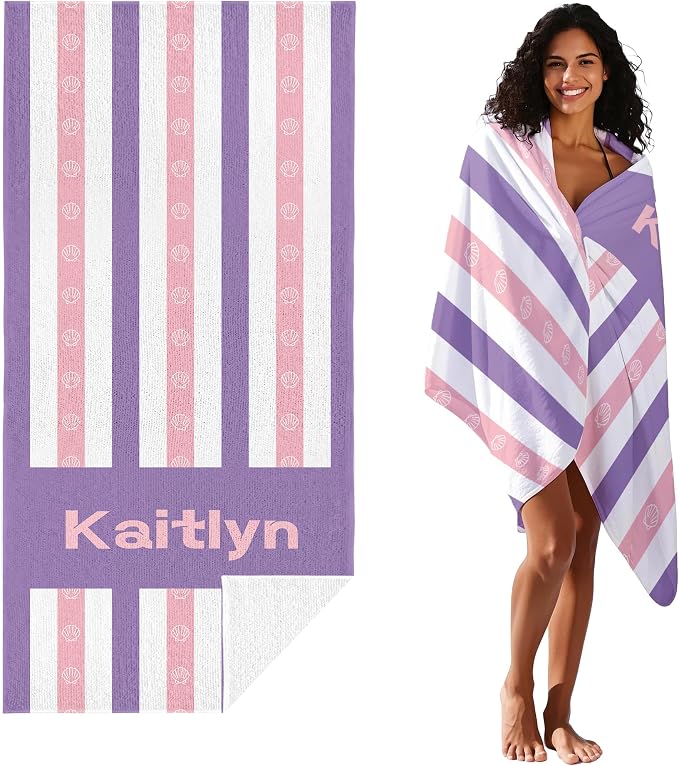 JML Custom Beach Towel with Name, Personalized Microfiber Beach Towel with Name - Image 2