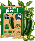 HOME GROWN Jalapeno Pepper Seeds 129+ Heirloom Non-GMO Seeds by HOMEGROWN