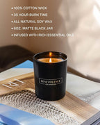 Benevolence LA Clearance Candle Rose & Sandalwood Christmas Scented Candles | - Image 4