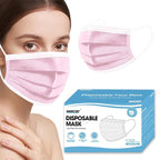 NNPCBT Pink Disposable Face Masks 125 Pack, 3-Ply Breathable Mask by NNPCBT