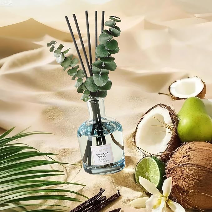 COCORRÍNA Cashmere Vanilla Reed Diffuser – 6.76 oz Essential Oil - Image 3