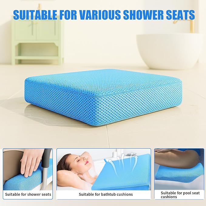 Shower Seat Cushion, Thickened Shower Chair Cushion 4D Air Fiber Material - Image 6