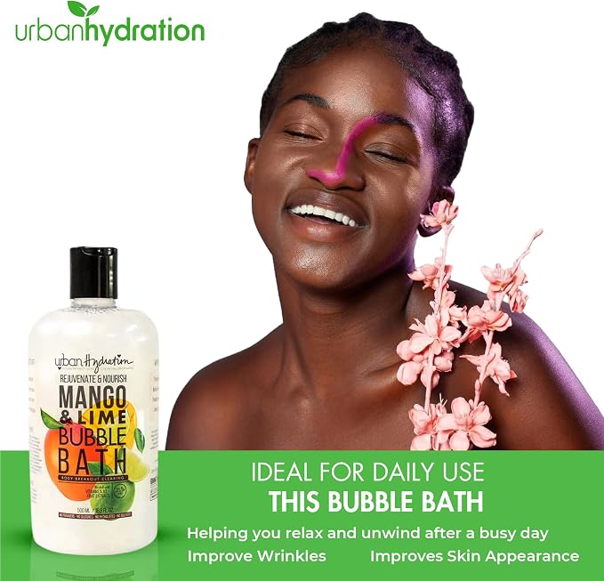 Urban Hydration Mango & Lime Bubble Bath, Foaming Bath Soak - Image 3