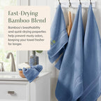 Springtree Home Luxury Bamboo Rayon Bath Towel Set of 4 | 35% Bamboo Rayon - Image 4