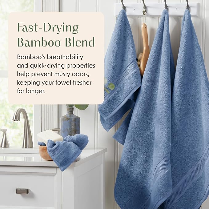 Springtree Home Luxury Bamboo Rayon Bath Towel Set of 4 | 35% Bamboo Rayon - Image 4