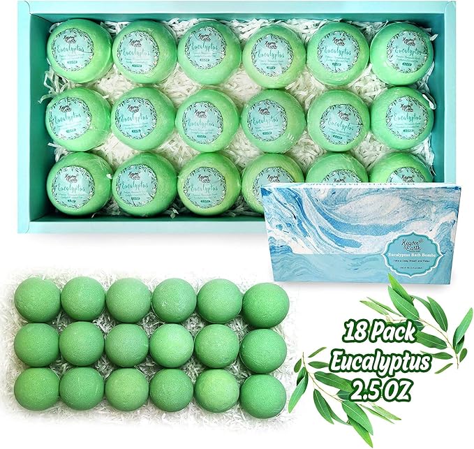Bath Bomb Gift Sets for Men. 18 Therapeutic Spearmint Eucalyptus Bath Bombs for - Image 4