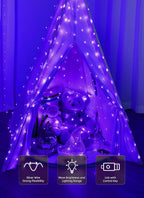 Brightown 300 LED Purple Fairy Curtain Lights, 9.8ft x 9.8ft String Lights - Image 3