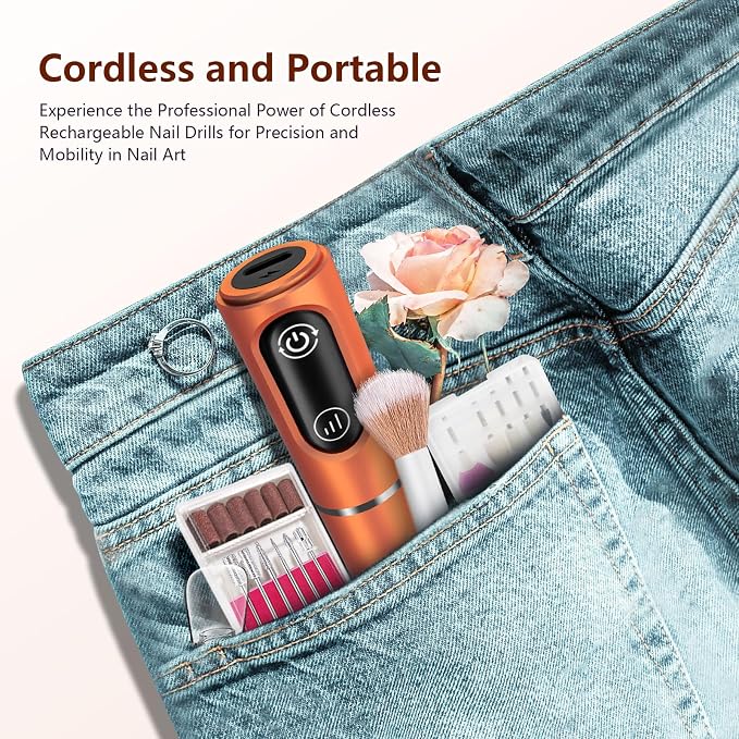 TUOBEO Cordless Nail Drill Electric Rechargeable File Kit, Professional Efile - Image 7