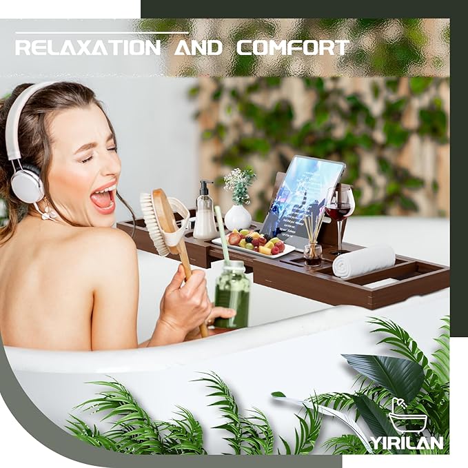 Yirilan Bathtub Trays for Tub, Bath Tray, Foldable Bathtub Caddy - Image 3