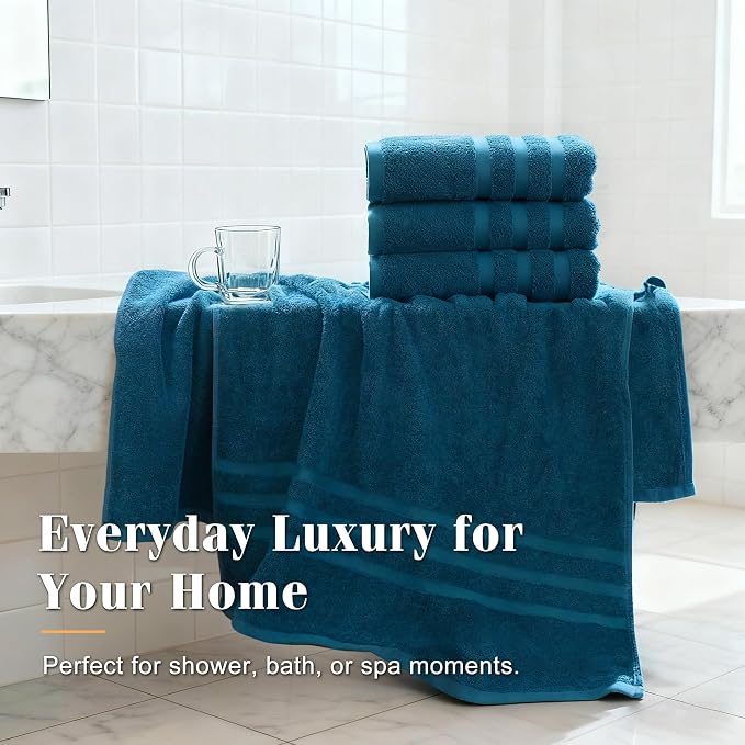 Bath Towels 2 Pack, 30 x 60 Inches, Large 100% Cotton Towels, Comfortable - Image 7