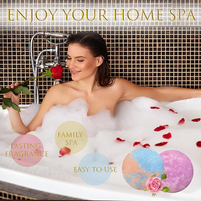 Bath Bombs for Women Gift Set, Shea & Coco Butter Dry Skin Moisturize, SPA - Image 4