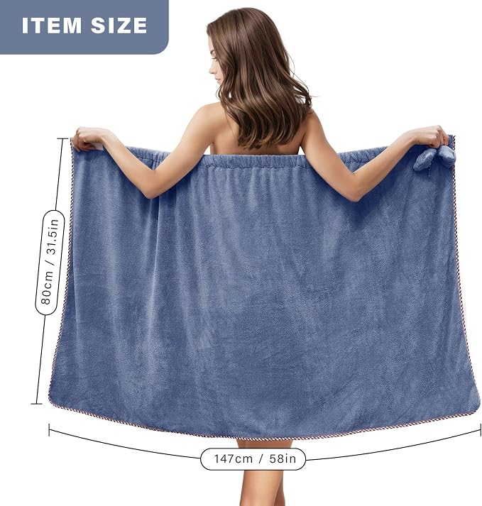 GOSCHE Towel Wrap for Women, Adjustable Shower Wrap Towel - Image 2