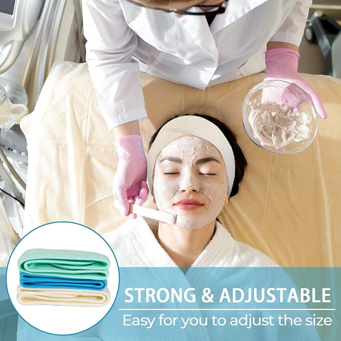 Whaline Spa Facial Headband Make Up Wrap Head Terry Cloth Headband Adjustable - Image 4