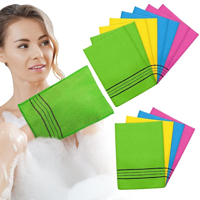 Tatuo 12 Pieces Korean Exfoliating Mitt Glove Italy Towel Body Skin Scrubber by Tatuo