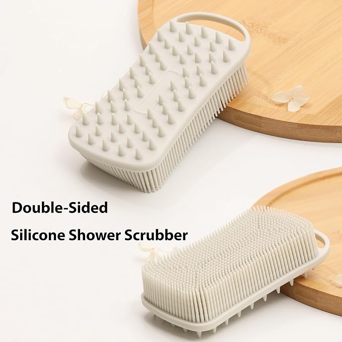 2 PC Silicone Body Scrubber, 2 in 1 Exfoliating Shower Bath Scrubber, Soft - Image 8