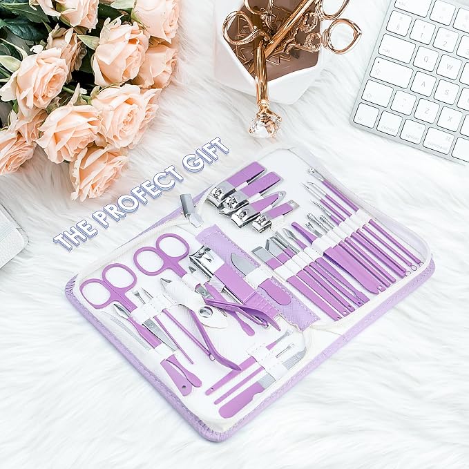 Manicure Set Professional Manicure Kit - 30 in 1 Pedicure Kit Nail Clippers Set - Image 2