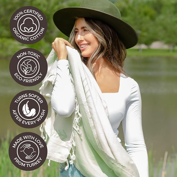 FESHKA Sand Proof Turkish Beach Towel – Oversized, Quick Dry & Lightweight - Image 4