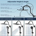Hibbent All Metal High Pressure Rainfall 10'' Shower Head, CUPC Certified - Image 6
