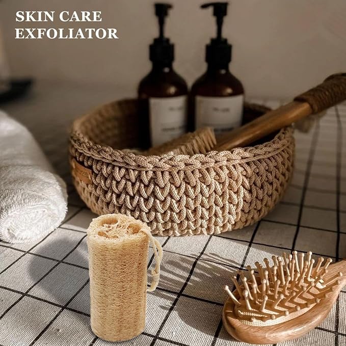Natural Loofah Sponge, METLUCK 6 Pack Organic Real Loofah Exfoliating Body - Image 5