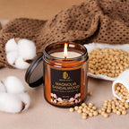 Magnolia & Sandalwood Scented Candles, Soy Candle - Image 3