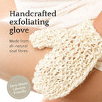Sisal Body Exfoliator Glove 9", Natural Shower Mitt - Image 2
