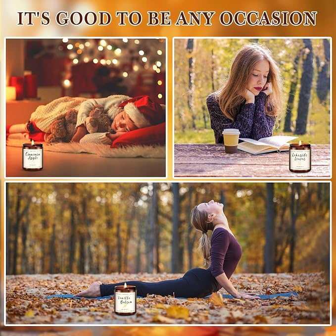 Candles for Home Scented, 6 x 3.5 oz Soy Wax & 150 Hours Long Lasting Fall - Image 6