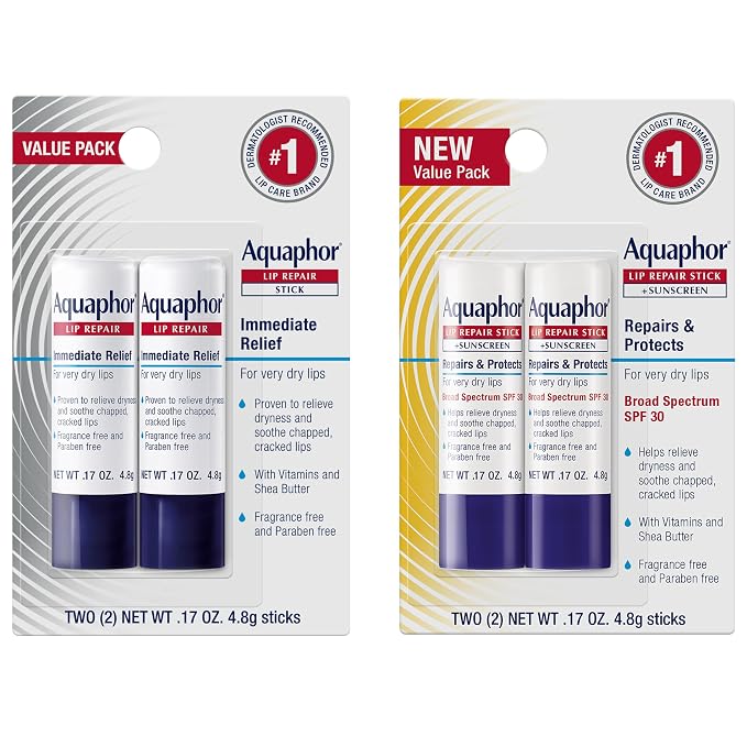 Aquaphor Lip Balm Set with Jojoba Oil and Shea Butter, Lip Repair Stick + by Aquaphor