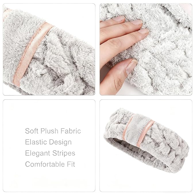 4 Pack Microfiber Towel Headbands - Image 3