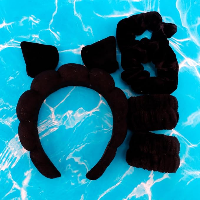 AOPRIE SPA Headbands for Washing Face Makeup Scrunchies Powder Puff Women - Image 2