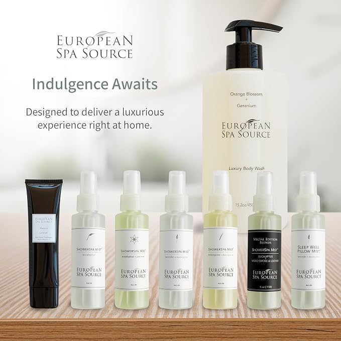 European Spa Source Energizing Lemongrass + Eucalyptus ShowerSpa Mist Spray - Image 6