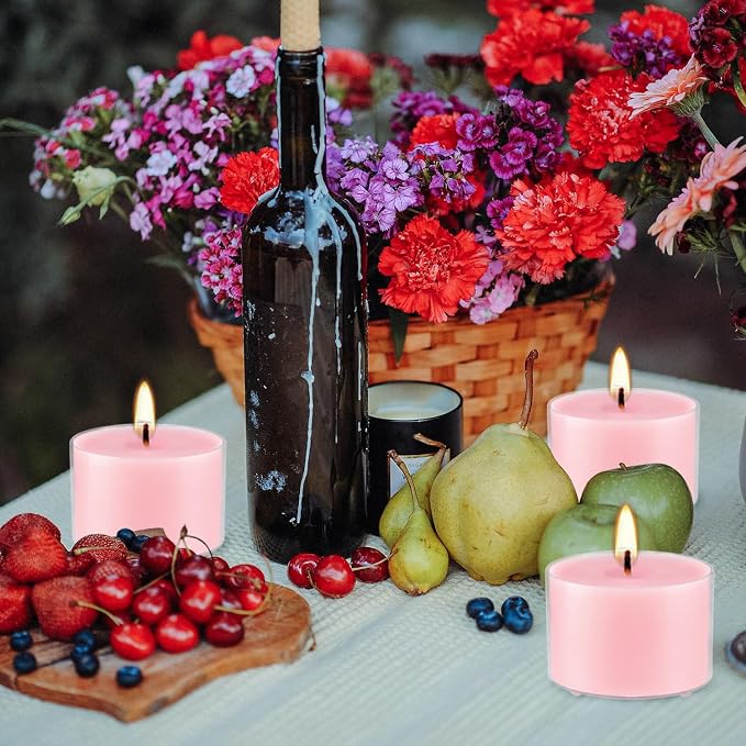 Rose Scented Candle Tealight Candles in Clear Cup, 8 Hours Consistent Smkless - Image 6