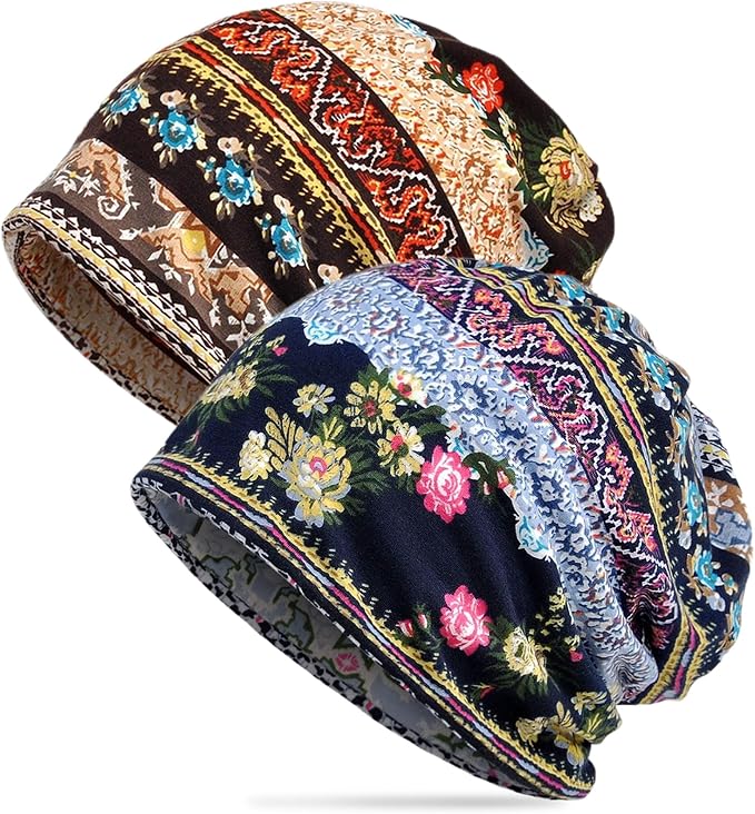 Women's Summer Beanie for Men Hat Boho Hats Adult Dwarf Hats Chemo Cap Cancer by Ababalaya