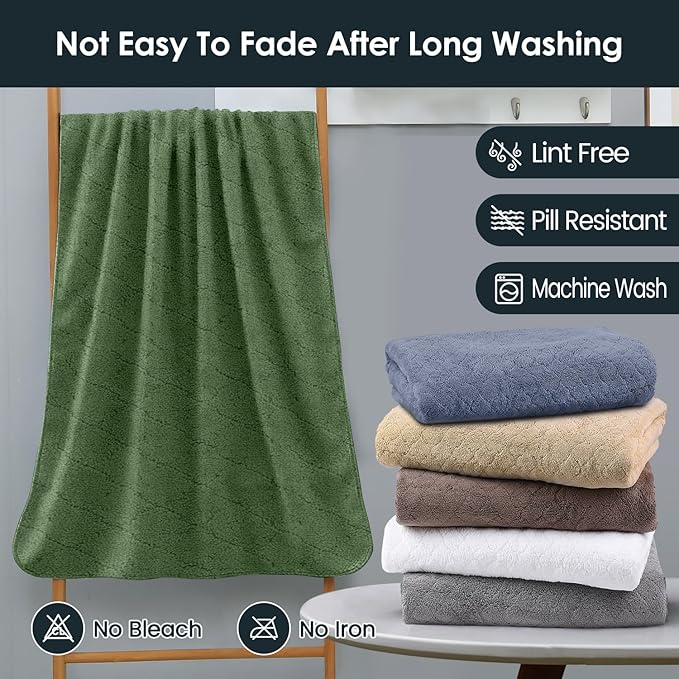 JML Microfiber Bath Towels Set of 2, Ultra Soft, Super Absorbent, Fast Drying - Image 6