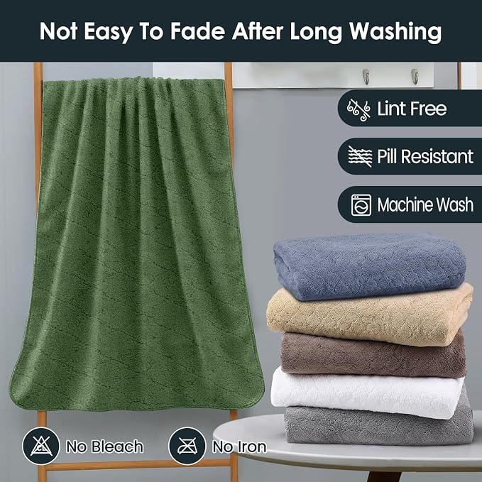 JML Pack of 4 Bath Towels, Large Microfiber Towel Set, Ultra Soft, Super - Image 6