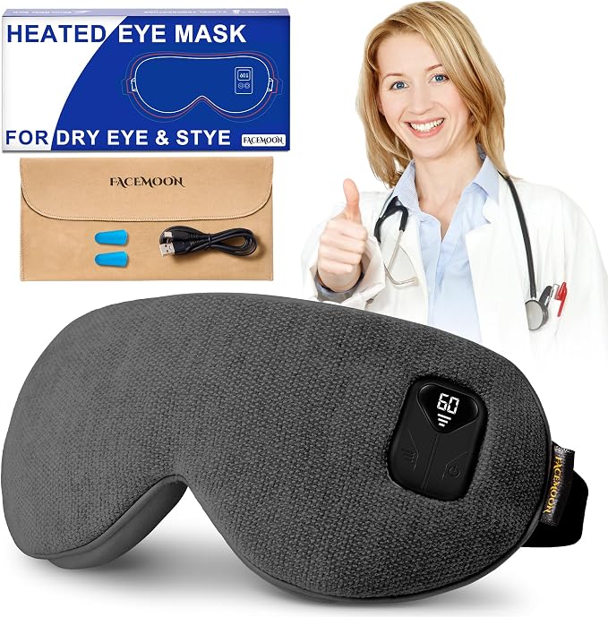 FACEMOON Heated Eye Mask for Dry Eyes: Electric Warm Compress for Blepharitis by FACEMOON