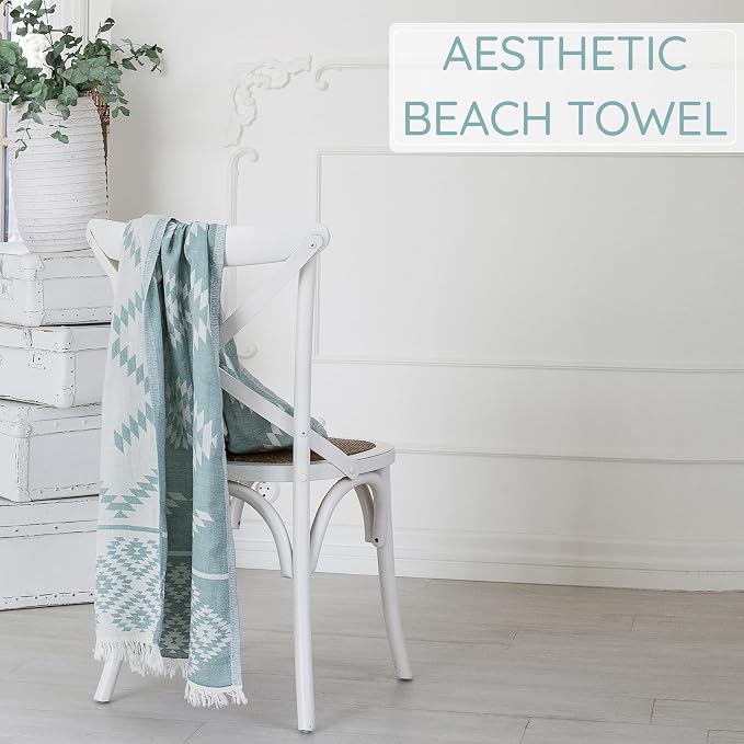 Turkish Beach Towel – 100% Cotton, Quick Dry, Lightweight, Oversized Beach Towel - Image 8