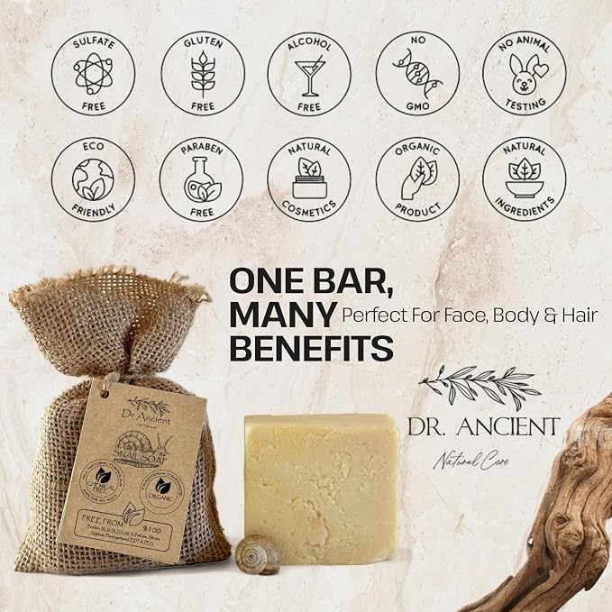 Dr.Ancient Snail Soap Bar, Organic Soap Bars Handcrafted the Traditional Way - Image 8
