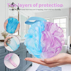 FARMOGA Bath Loofah Sponge Back Scrubber Shower Sponge Soft Mesh Exfoliator - Image 4