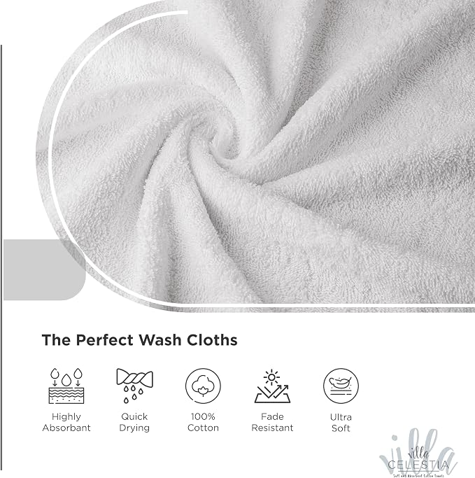 100% Cotton Wash Cloth for face & Body Set of 6, Sustainable, Highly Absorbent - Image 3