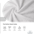 100% Cotton Wash Cloth for face & Body Set of 12, Sustainable, Highly Absorbent - Image 3