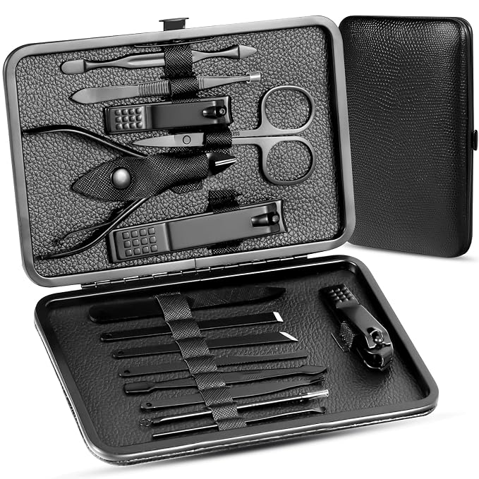 Manicure Pedicure Kit Nail Clippers Set Fingernails & Toenails Vibrissac by QLNE