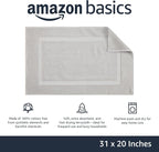 Amazon Basics Banded Bathroom Bath Rug Mat, 100% Cotton, 31 x 20 inches - Image 3