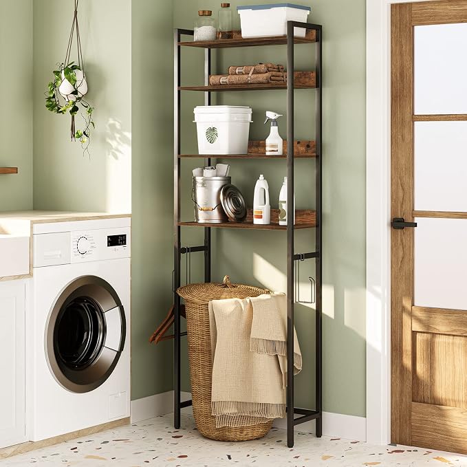 MAHANCRIS Over The Toilet Storage Rack, 4 Tier Bathroom Organizer Over Toilet - Image 6