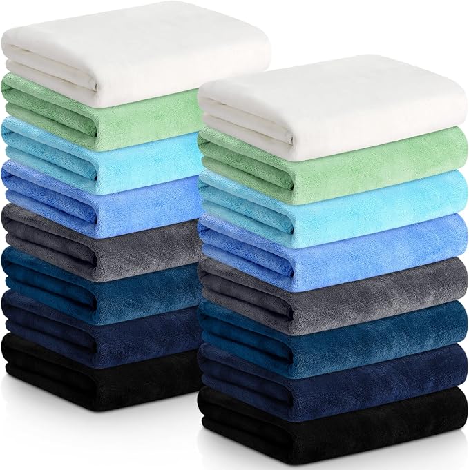 SmoothNovelty 16 Pack Microfiber Bath Towels Bulk 27'' x 60'' Oversized Beach by SmoothNovelty